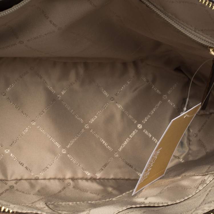 Pre Owned Michael Kors Dark Brown Signature Coated Canvas Ciara Tote