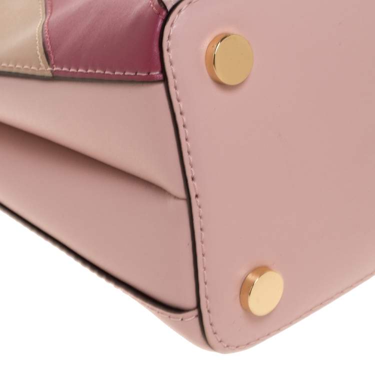 Pre Owned Michael Kors Multicolor Striped Leather and Python Embossed Adele Tote