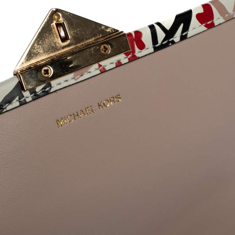 Pre Owned Michael Kors Multicolor Graffiti Leather Cece Chain Clutch