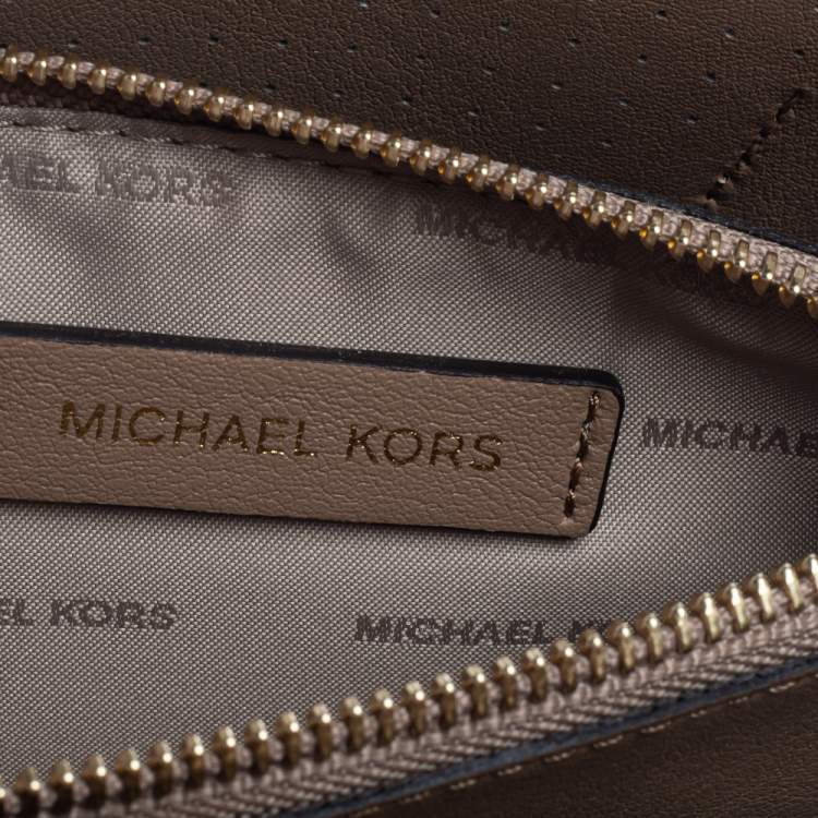 Pre Owned Michael Kors White Perforated Leather Mercer Love Tote