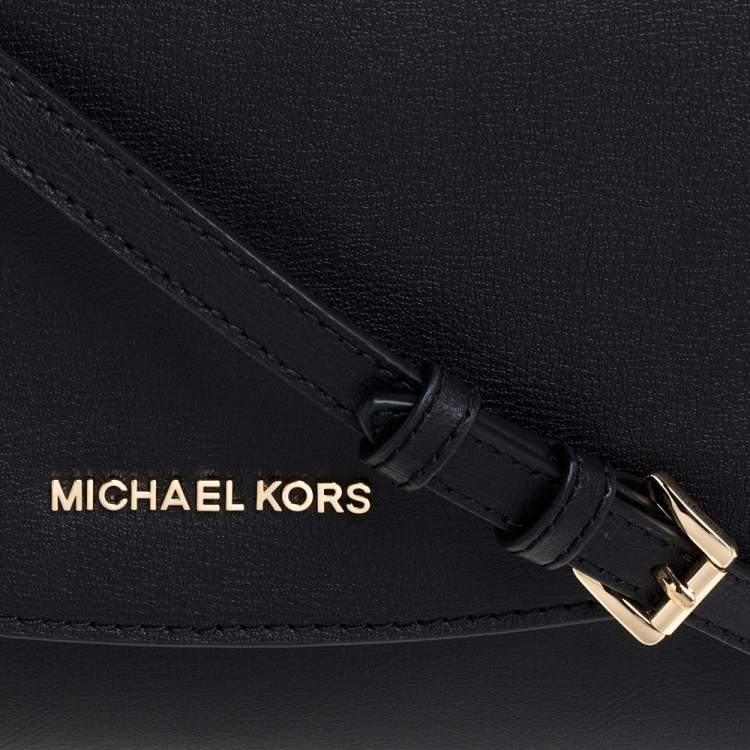 Pre Owned Michael Kors Black Leather Medium Ellis Crossbody Bag