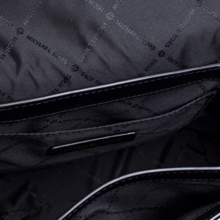 Pre Owned Michael Kors Black Leather Medium Ellis Crossbody Bag