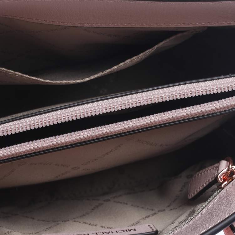 Pre Owned Michael Kors Blush Pink Leather Medium Mott Tote