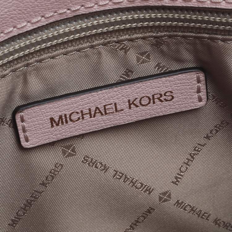 Pre Owned Michael Kors Blush Pink Leather Medium Mott Tote