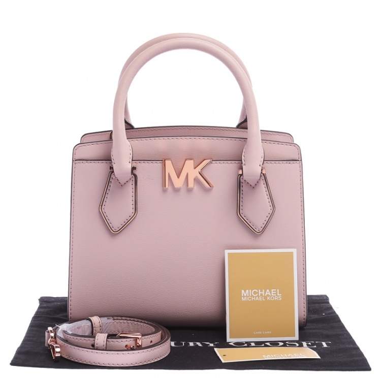 Pre Owned Michael Kors Blush Pink Leather Medium Mott Tote