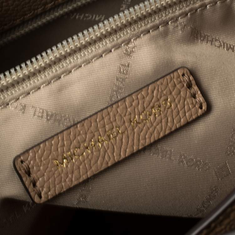 Pre Owned Michael Kors Beige Leather Medium Nicole Shoulder Bag