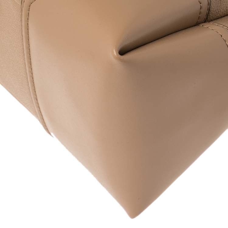 Pre Owned Michael Kors Beige Leather Medium Nicole Shoulder Bag