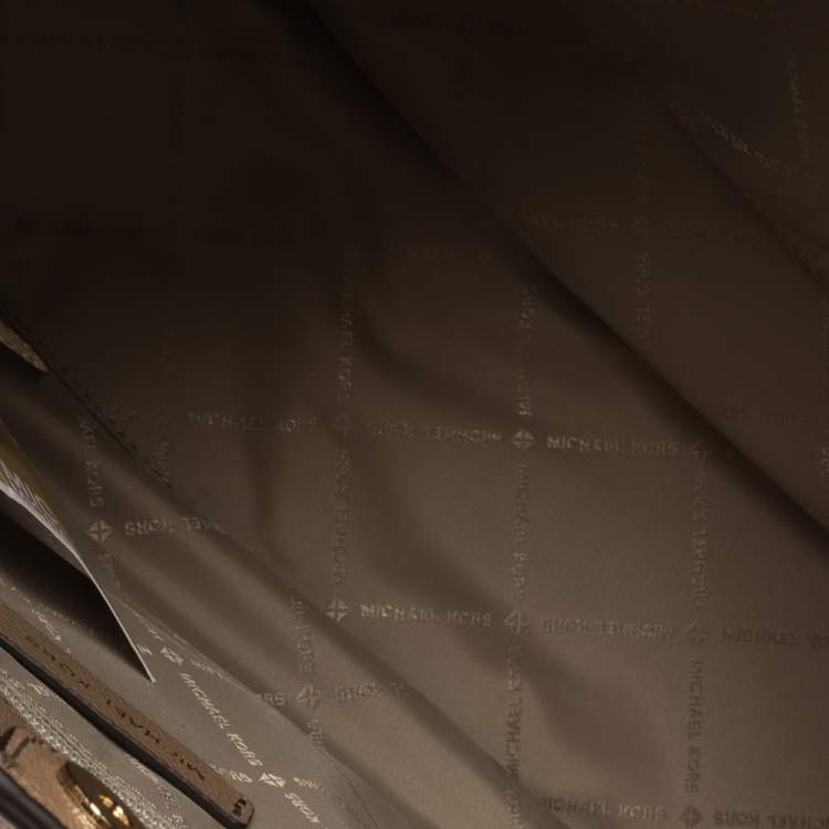 Pre Owned Michael Kors Beige Leather Medium Nicole Shoulder Bag