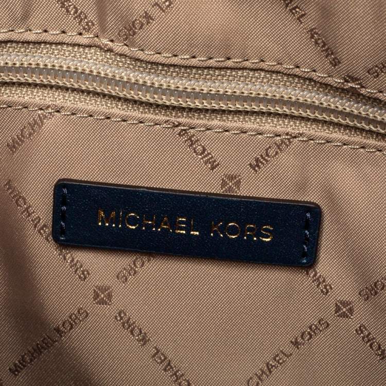 Pre Owned Michael Kors Navy Blue Saffiano Leather Large Hope Tote