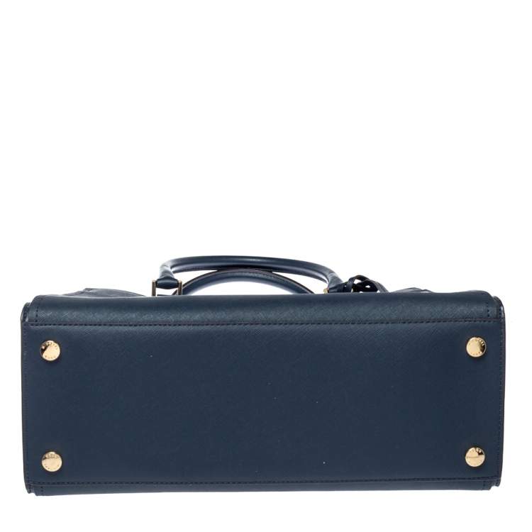 Pre Owned Michael Kors Navy Blue Saffiano Leather Large Hope Tote