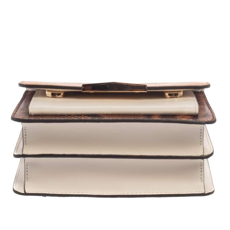 Pre Owned MICHAEL Michael Kors Multicolor Croc, Snakeskin Embossed Leather Mini Crossbody Bag