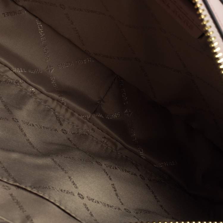 Pre Owned Michael Kors Powder Pink Leather Jet Set Crossbody Bag