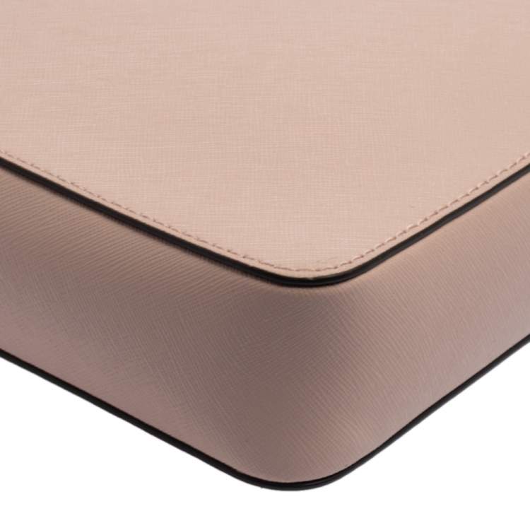 Pre Owned Michael Kors Powder Pink Leather Jet Set Crossbody Bag