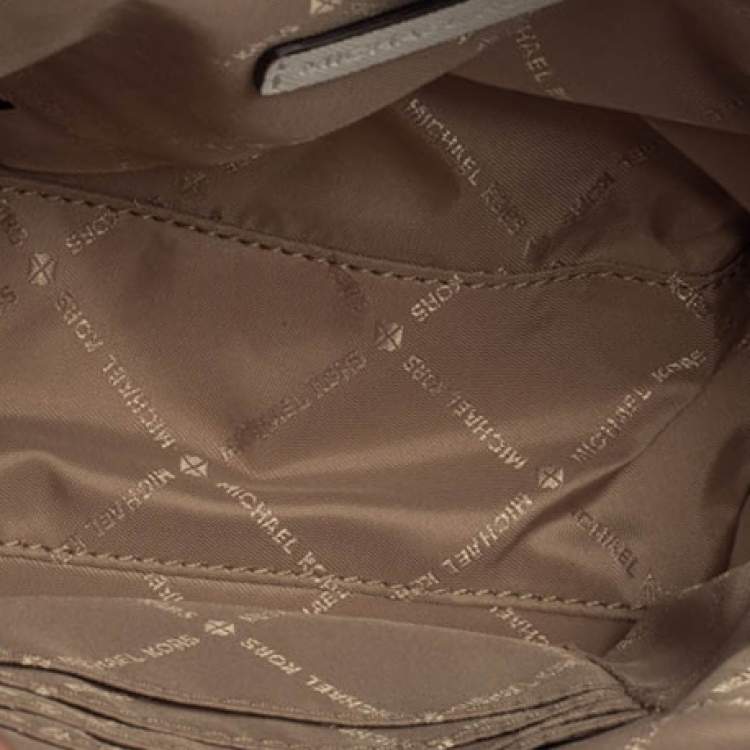 Pre Owned Michael Kors White Leather Studded Sofia Shoulder Bag