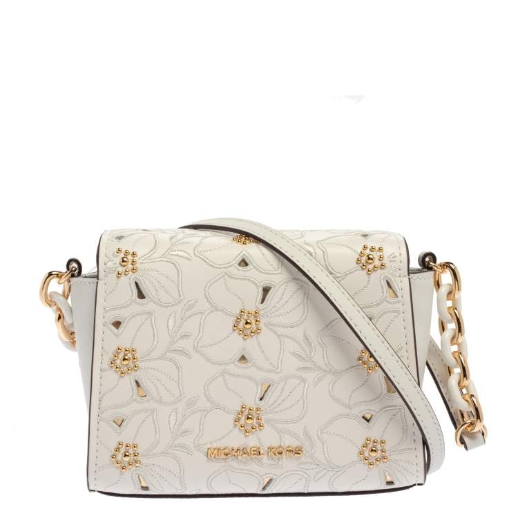 MICHAEL KORS MANHATTAN OPTIC WHITE WITH RAINBOW ACCENTS GRAB HANDLE TOTE -  Debrasgrace