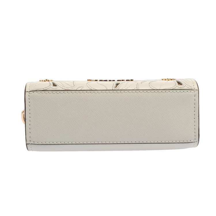 Pre Owned Michael Kors White Leather Studded Sofia Shoulder Bag