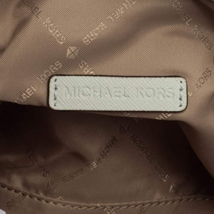 Pre Owned Michael Kors White Leather Studded Sofia Shoulder Bag