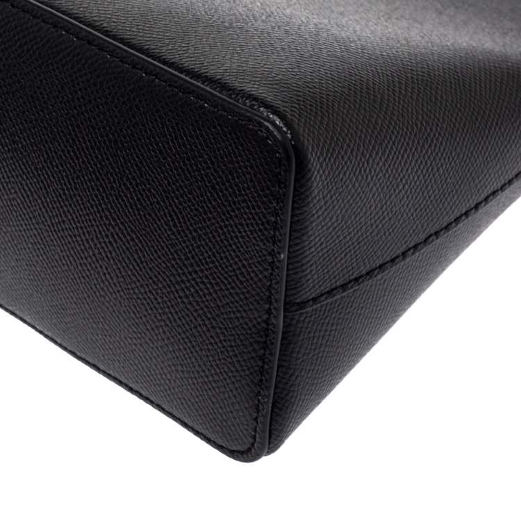 Pre Owned Michael Kors Black Leather Large Dome Crossbody Bag