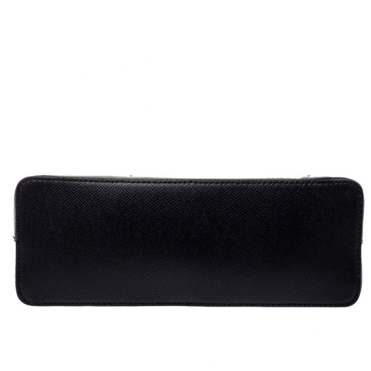 Pre Owned Michael Kors Black Leather Large Dome Crossbody Bag