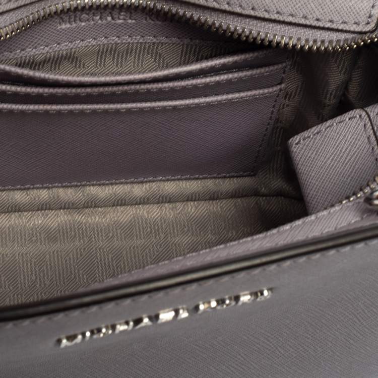 Pre Owned Michael Kors Purple Leather Mini Selma Crossbody Bag