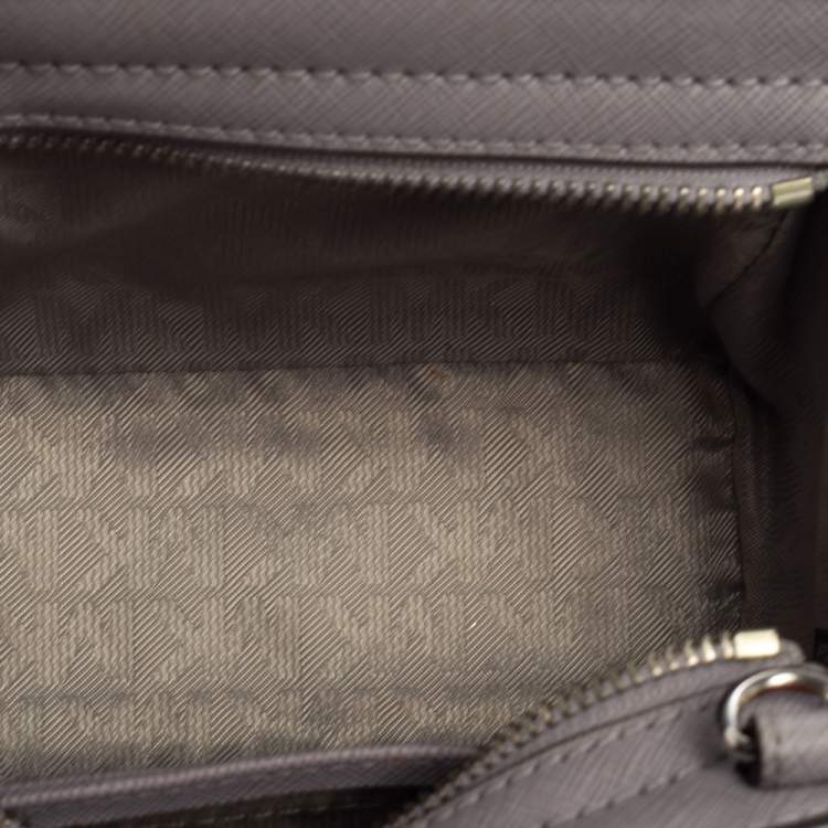 Pre Owned Michael Kors Purple Leather Mini Selma Crossbody Bag