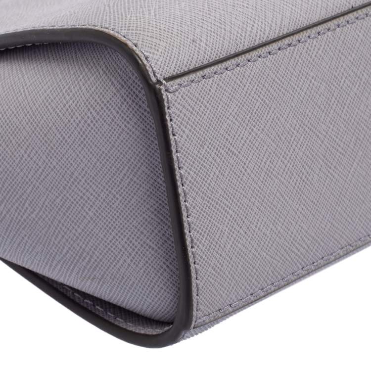 Pre Owned Michael Kors Purple Leather Mini Selma Crossbody Bag