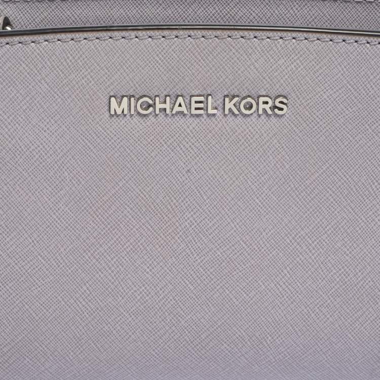 Pre Owned Michael Kors Purple Leather Mini Selma Crossbody Bag