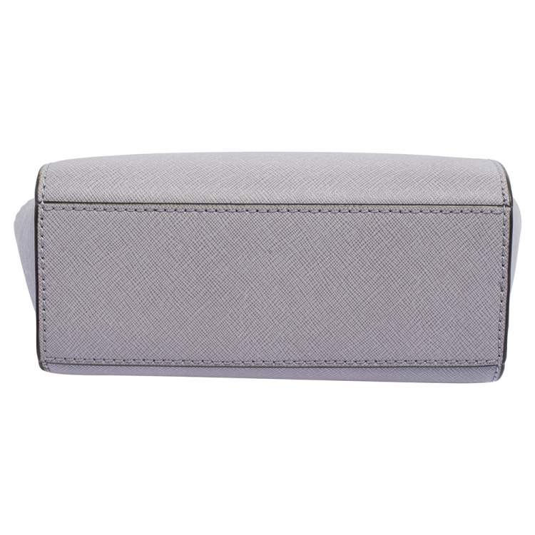 Pre Owned Michael Kors Purple Leather Mini Selma Crossbody Bag