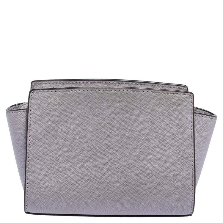 Pre Owned Michael Kors Purple Leather Mini Selma Crossbody Bag