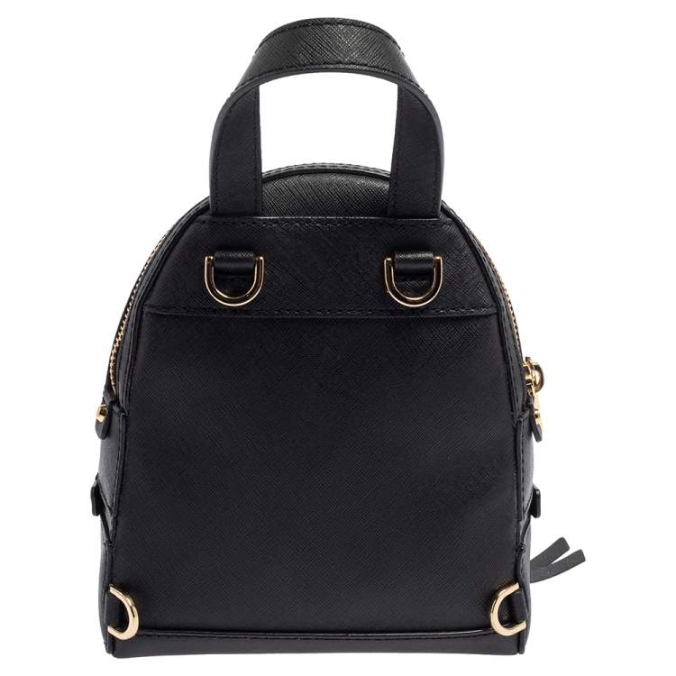 Pre Owned Michael Kors Black Leather Mini Rhea Backpack