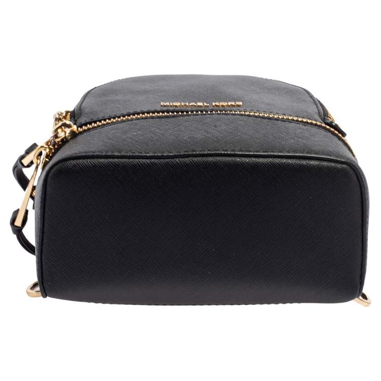 Pre Owned Michael Kors Black Leather Mini Rhea Backpack