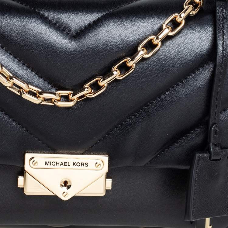 Pre Owned Michael Kors Black Quilted Leather Medium Cece Shoulder Bag