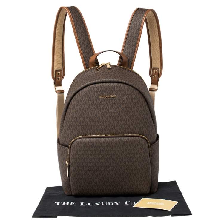 Pre Owned Michael Kors Brown Signature Coated Canvas Large Erin Backpack
