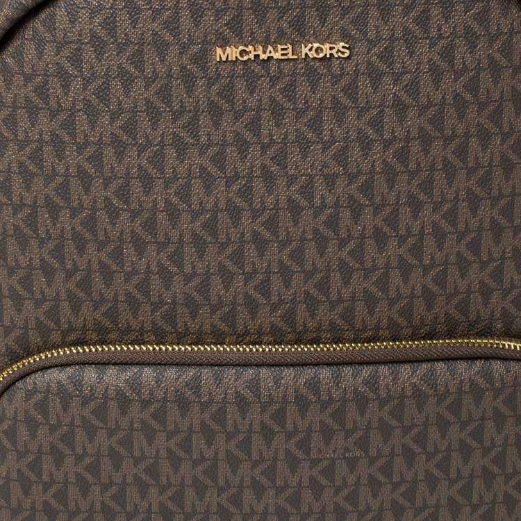 Pre Owned Michael Kors Brown Signature Coated Canvas Large Erin Backpack