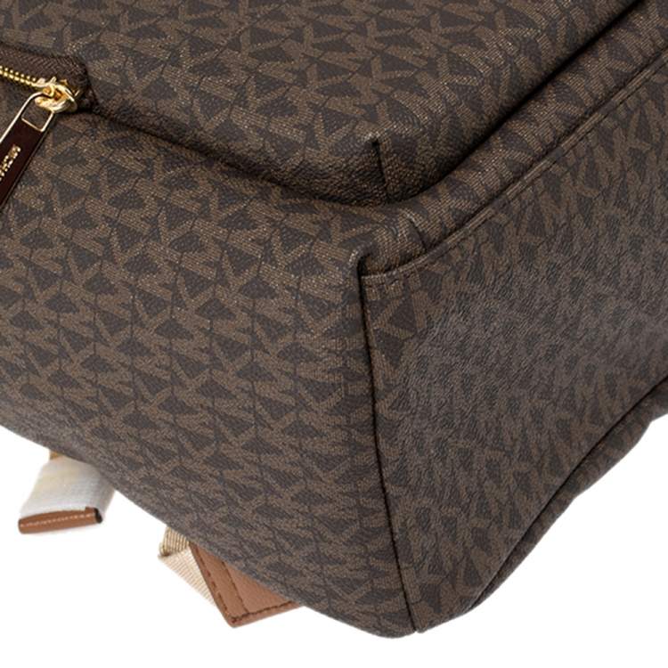 Pre Owned Michael Kors Brown Signature Coated Canvas Large Erin Backpack