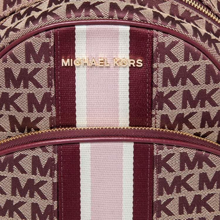مملوكة مسبقًا Michael Kors Burgundy Canvas And Leather Abbey Backpack