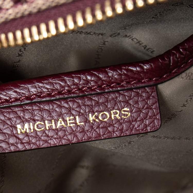 مملوكة مسبقًا Michael Kors Burgundy Canvas And Leather Abbey Backpack