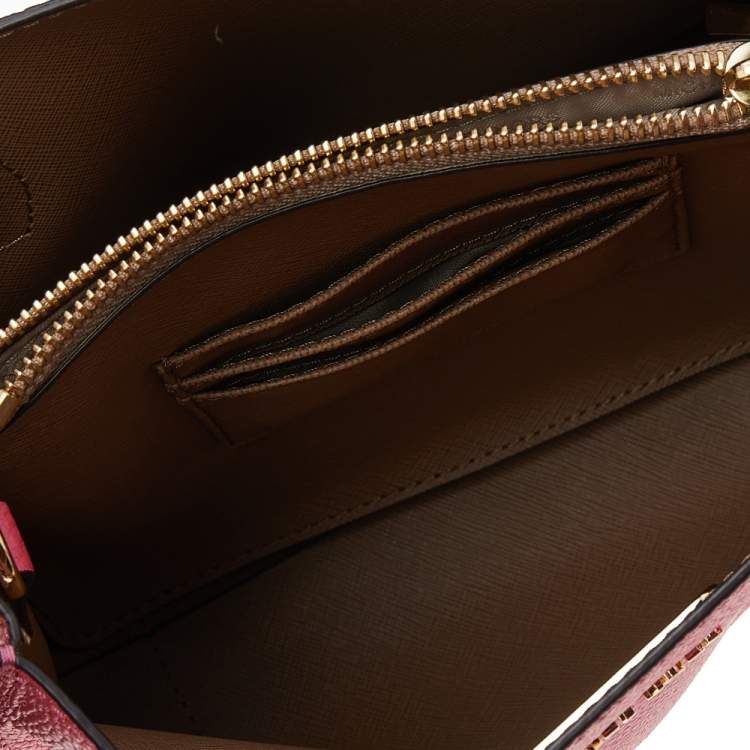 Pre Owned Michael Kors Pink Leather Mini Mercer Tote