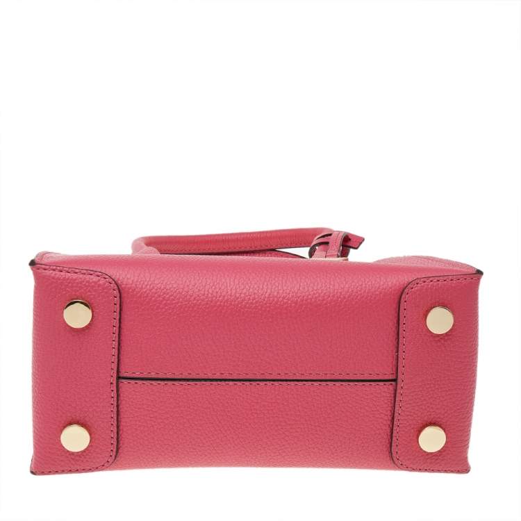 Pre Owned Michael Kors Pink Leather Mini Mercer Tote