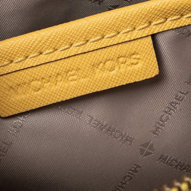 Pre Owned Michael Kors Butter Yellow Leather Camera Crossbody Bag