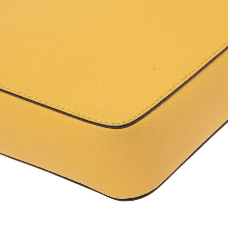 Pre Owned Michael Kors Butter Yellow Leather Camera Crossbody Bag