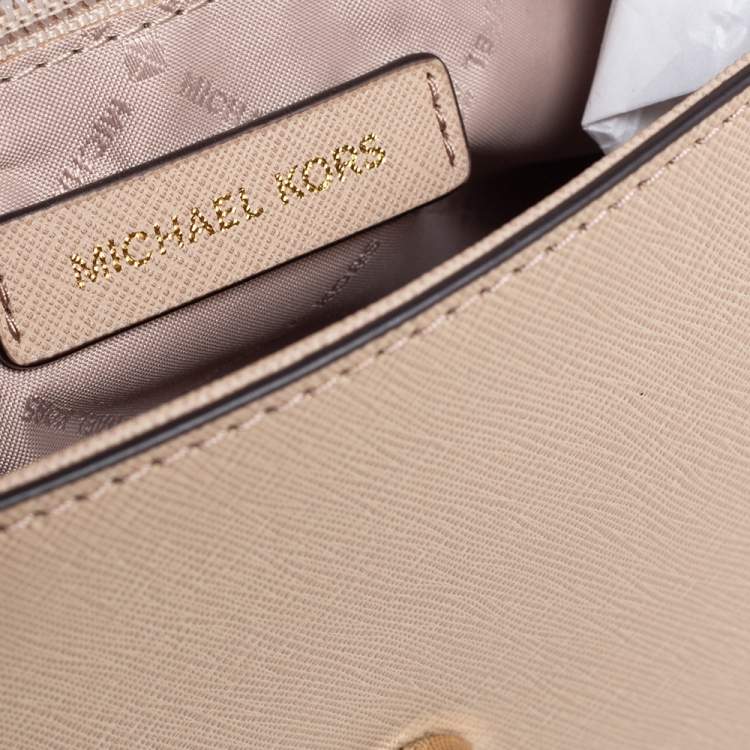 Pre Owned Michael Kors Beige Leather Sofia Top Handle Bag