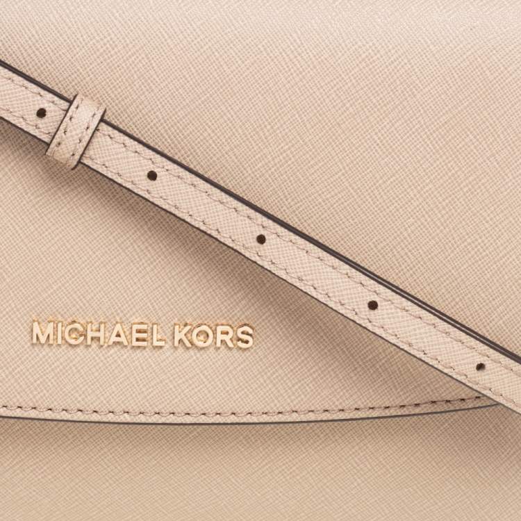 Pre Owned Michael Kors Beige Leather Sofia Top Handle Bag