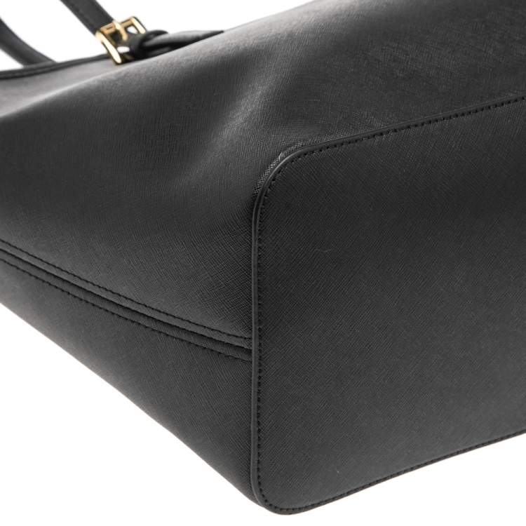 Pre Owned MICHAEL Michael Kors Black Leather Large Jet Set Tote