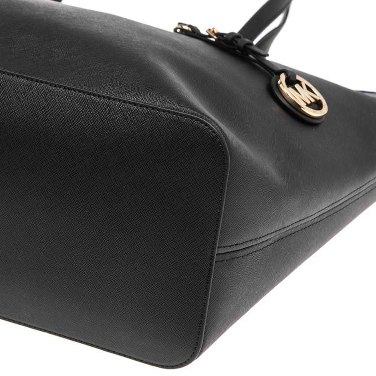 Pre Owned MICHAEL Michael Kors Black Leather Large Jet Set Tote