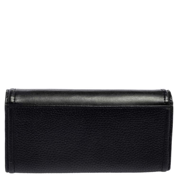 Pre Owned Michael Kors Black Leather Fulton Continental Wallet