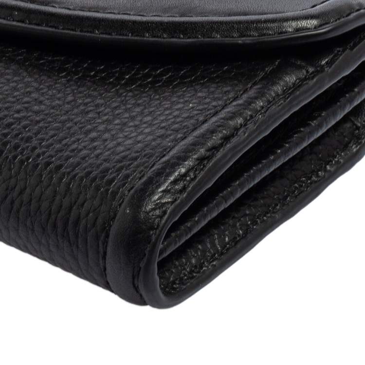 Pre Owned Michael Kors Black Leather Fulton Continental Wallet