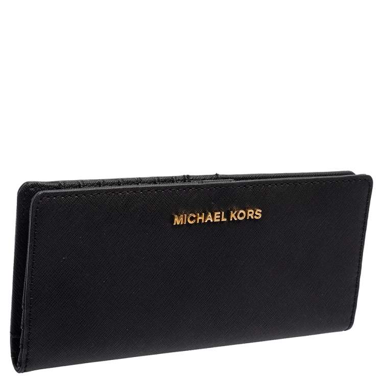Pre Owned Michael Kors Black Saffiano Leather Bifold Wallet