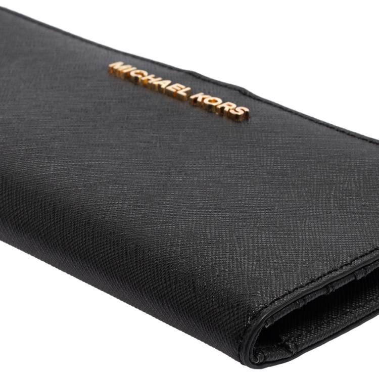 Pre Owned Michael Kors Black Saffiano Leather Bifold Wallet