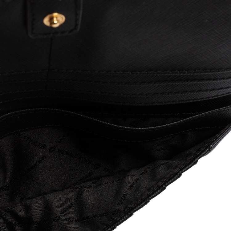 Pre Owned Michael Kors Black Saffiano Leather Bifold Wallet